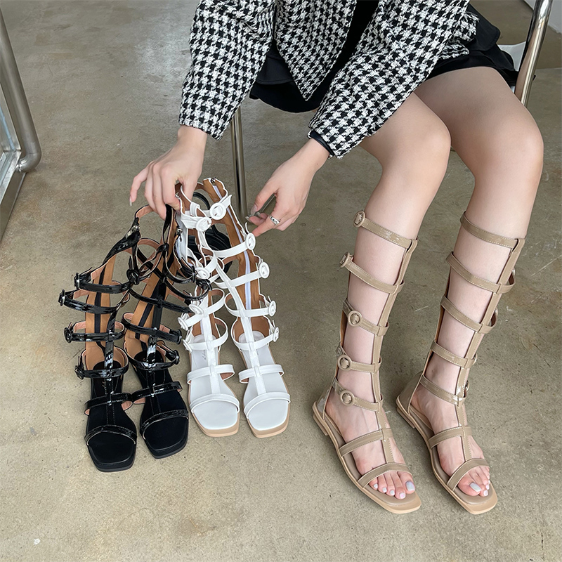 1671513879041_444640.jpg Miting 2023 Summer New Roman High-Top Fashion Breathable Flat Sandals Hollow Lace-Up Strap Boots for Women