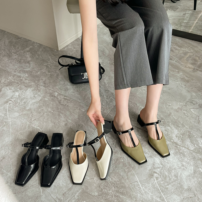 1678086628923_654008.jpg Women's Pointed Toe Sandals 2023 Summer New Fashion French Fairy Style Mid Heel One-Strap Shoes