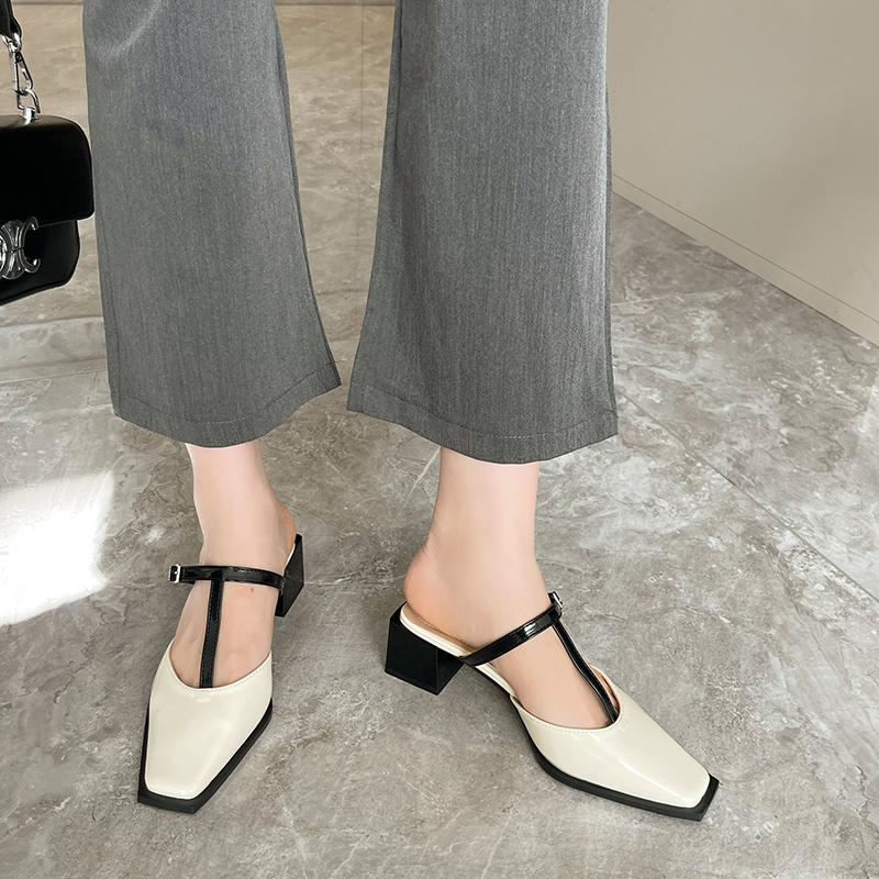 1678086628928_776588.jpg Women's Pointed Toe Sandals 2023 Summer New Fashion French Fairy Style Mid Heel One-Strap Shoes