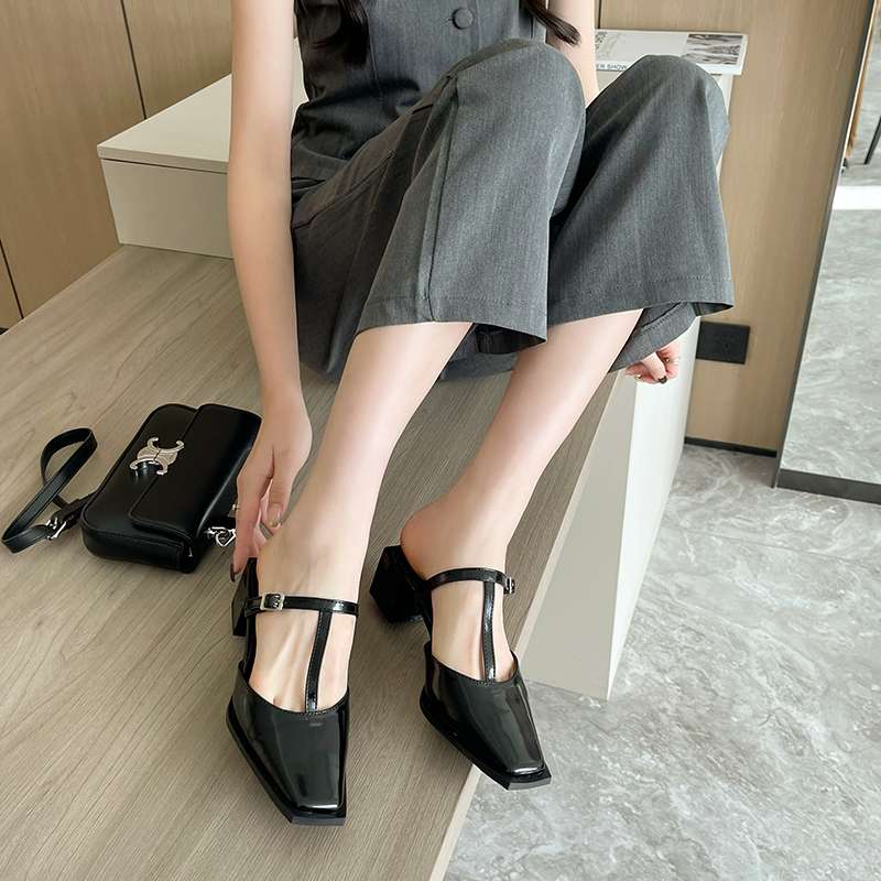 1678086628937_434565.jpg Women's Pointed Toe Sandals 2023 Summer New Fashion French Fairy Style Mid Heel One-Strap Shoes