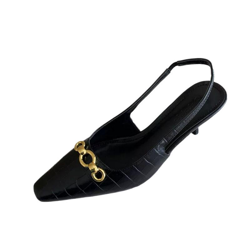 1678170266716_947691.jpg 2023 New Korean Style Fairy Fairy Light Sandals for Women Pointed Toe Metal Buckle Closed Toe Low Heel Shoes