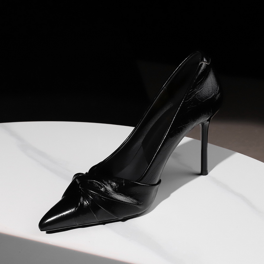 1759645443485_xrwF23.jpg French Style Elegant High Heel Women's Shoes Pointed Toe Bowknot Sexy Thin Heel Slip-On Flats