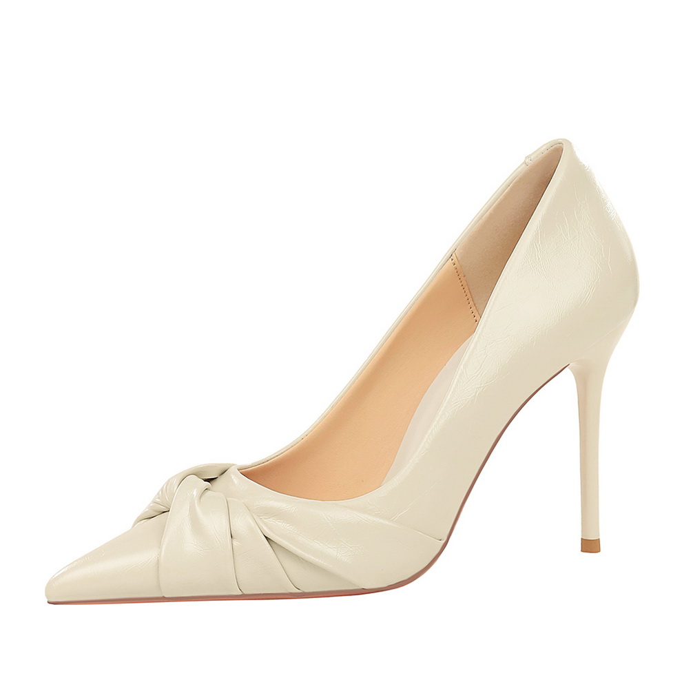 1759645443486_MwVzGj.jpg French Style Elegant High Heel Women's Shoes Pointed Toe Bowknot Sexy Thin Heel Slip-On Flats