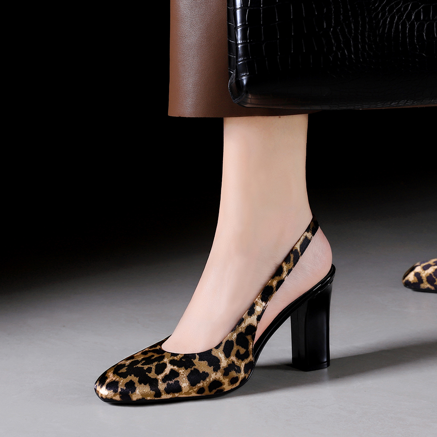 1759892326697_55FgFk.jpg Bigwood Women's Square Toe Satin Low Heel Shoes with Open Back and Ankle Strap, Leopard Print, Party Dress Shoes