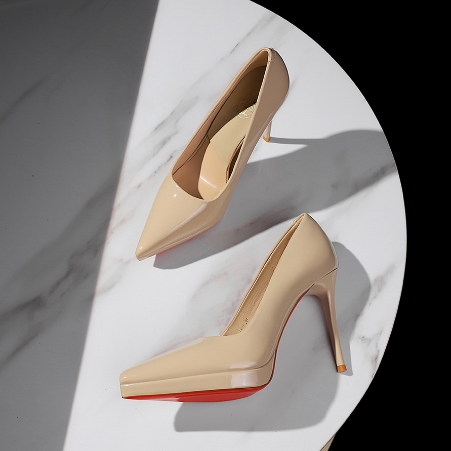 1759992139173_ShdBsb.jpg European American Style Fashion High Heel Shoes Pointed Toe Shallow Mouth Waterproof Platform Thin Heel Red Sole Slip On Advanced Sense Women's Shoes